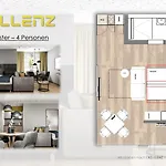 公寓 Xzllenz Traum Studio-apartment, Frei-parken, U-bahn, Kueche